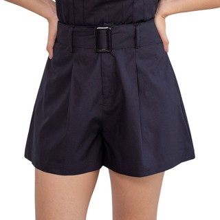 CALLA CREATIV กางเกงขาสั้น ผู้หญิง สีดำ มีเข็มขัด Celena Shorts - Black