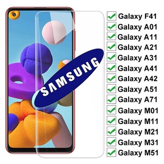 ฟิล์มกระจกนิรภัยกันรอยหน้าจอ สําหรับ samsung A3 A5 A6 A7 A8 A9 A02 A02S A12 A21 A22 A32 A51 A52 A72 F02S F12 F22 F52 M01 0