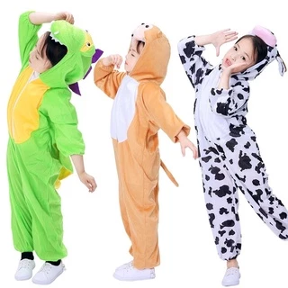เด็กสัตว์ไดโนเสาร์เครื่องแต่งกายคริสต์มาส Onesies ชุดนอนลิงเป็ดแพะวัวกระต่าย Ladybug ชายหญิงชุดคอสเพลย์ Jumpsuit