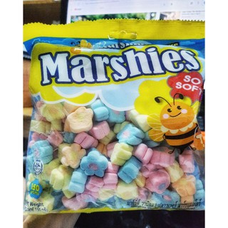 มาร์ชเมลโล่ รูปดอกไม้ หลากสี วนิลา Marshmellow Marshies 150g.