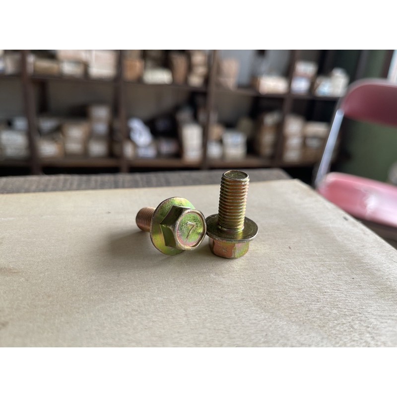 FLANGE BOLT M10 x 20 - YELLOW BOLT KEY 14 LENGTH 2 CM - TAPAK BOLT - CAP BOLT