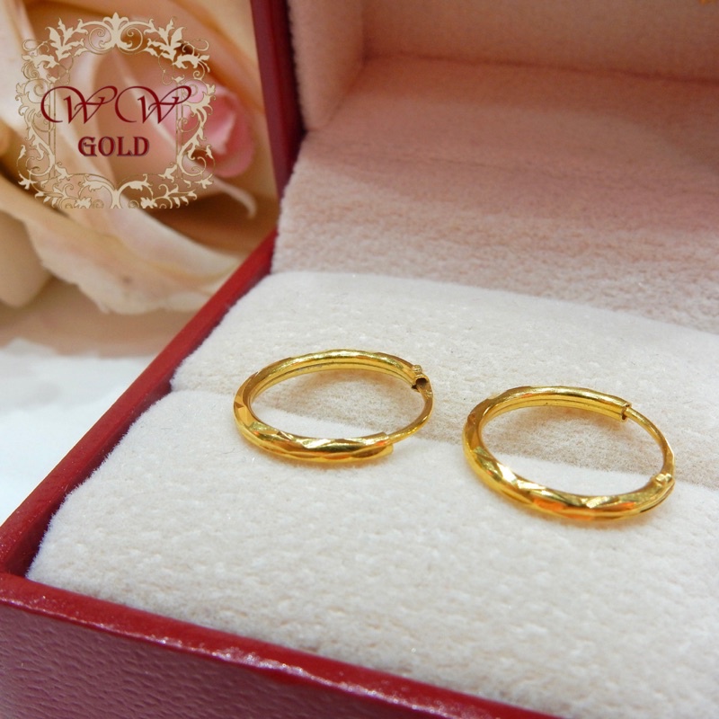 ต่างหูห่วงทอง ทองแท้18k