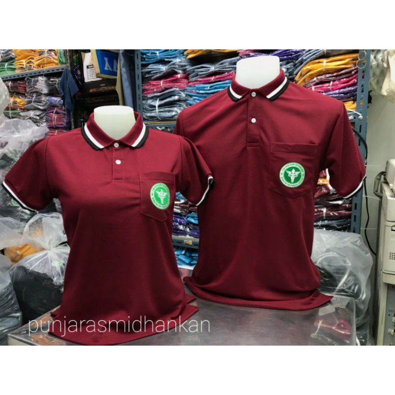 เสื้อโปโล สธ.แขนสั้นสีเลือดหมู สินค้าคุณภาพราคาโรงงาน