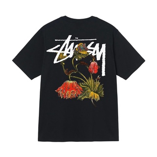 เสื้อยืดพิมพ์ลายแฟชั่น STUSSY เสื้อยืด พิมพ์ลายดอกไม้ เรียบง่าย