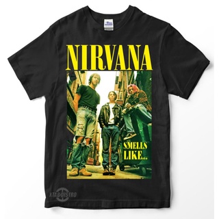 เสื้อยืดผ้าฝ้ายCOTTON เสื้อยืด พรีเมี่ยม nirvana - SMELLS LIKE / nirvana / nevermind / เสื้อเชิ้ตผู้ชาย / grunge grankS-