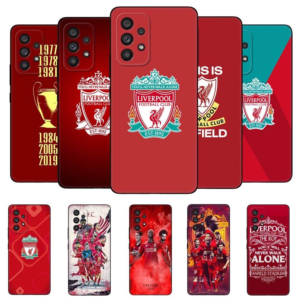 เคสโทรศัพท์มือถือ ซิลิโคนนิ่ม tpu ลายฟุตบอล Merseyside สีดํา สําหรับ Samsung Galaxy A23 4G LTE A33 A53 A73 4G 5G
