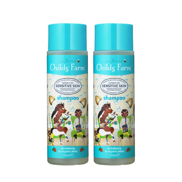 [ซื้อ 1 แถม 1] ชายด์ ฟาร์ม แชมพูสูตรเพิ่มความชุ่มชื้นให้เส้นผม 250มล.(Childs Farm Shampoo, strawberr