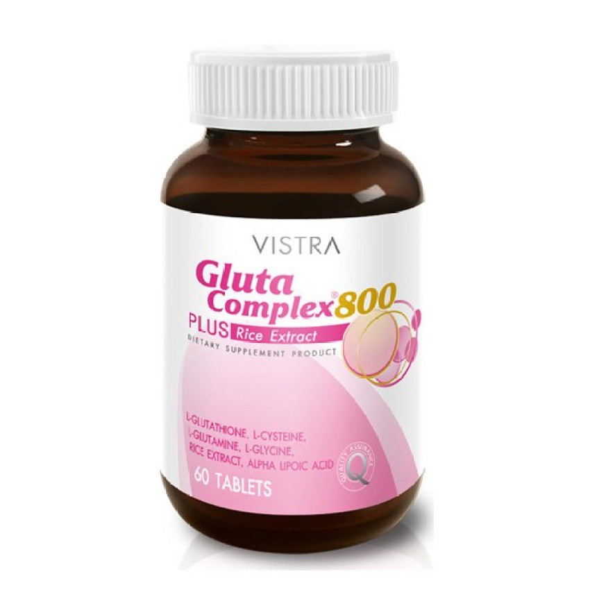 VISTRA Gluta Complex 800 Rice Extract (60 เม็ด) วิสทร้ากลูต้าคอมเพลก บำรุงผิวกระจ่างใส