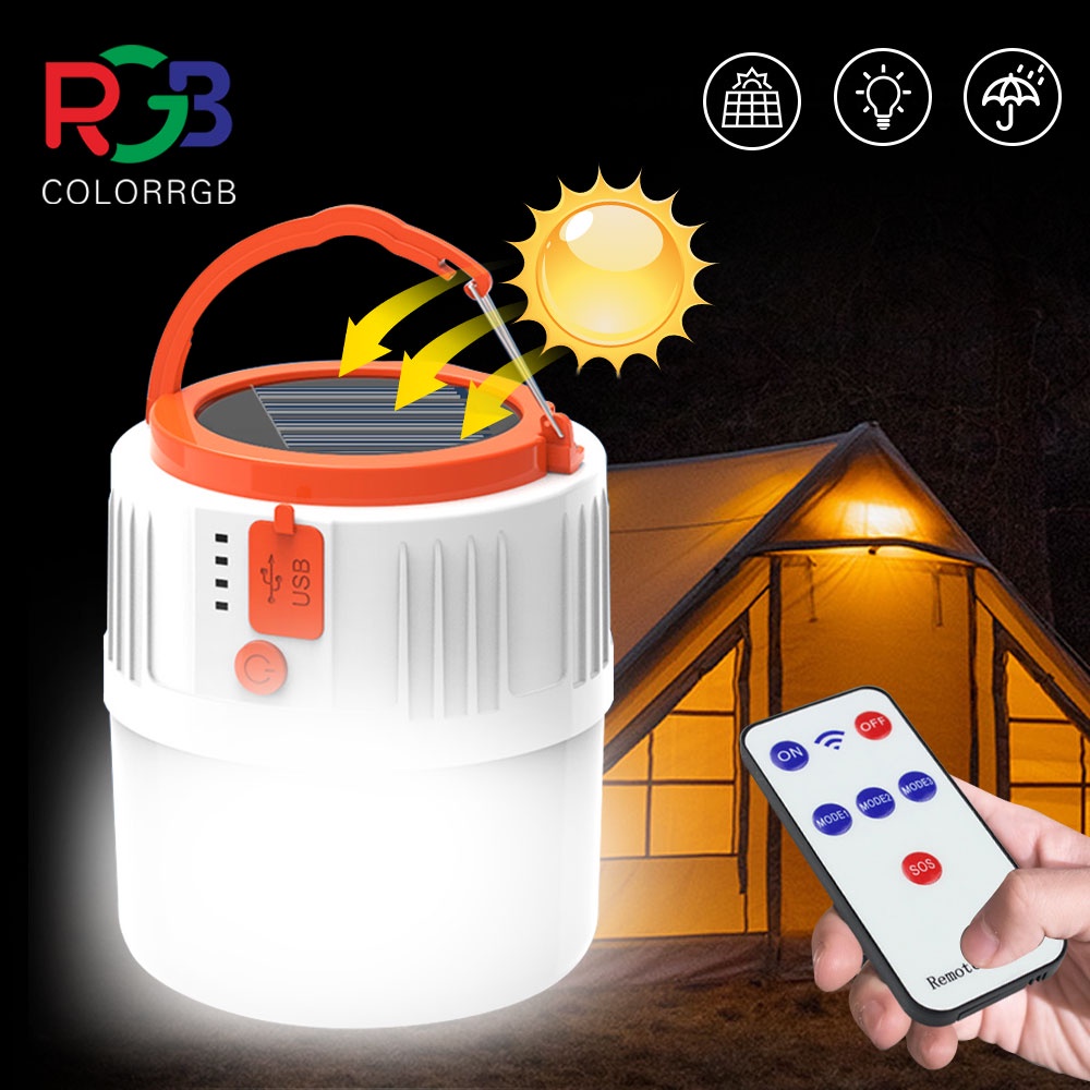 ไฟ LED แบตเตอรี่พลังงานแสงอาทิตย์ 300W แบบชาร์จไฟเต็นท์ฉุกเฉินกลางแจ้งตลาดกลางคืนไฟตั้งแคมป์กลางแจ้ง