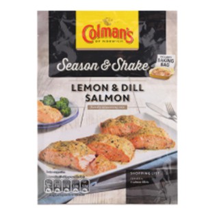 Colmans Season Shake Lemon Dill Salmon Seasoning 18g.โคลเเมนส์เครื่องปรุงรสสำหรับปลาแซลมอนผสมผักชีฝรั่งและมะนาว 18กรัม