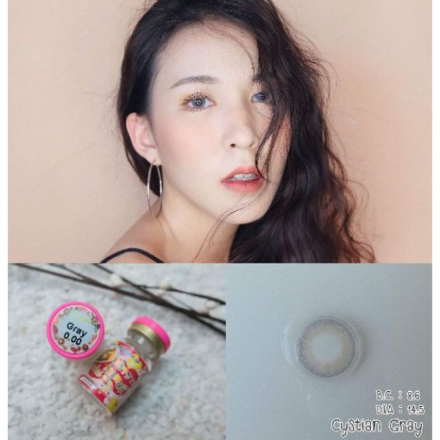 คอนแทคเลนส์ บิ๊กอาย Kitty Kawaii รุ่น Cystian (Gray,Brown )