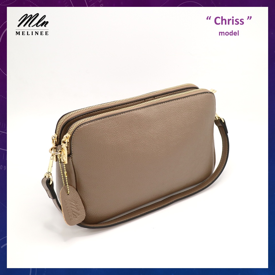 MLN bags กระเป๋าสะพายข้างผู้หญิง รุ่นChriss(size L) มีทั้งสายสั้นและยาว ใส่กระเป๋าตังค์ได้