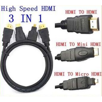 ลดราคา Di shop สาย HDMI 3in1 full hd มีหัวต่อmicro HDMIกับ mini HDMI 1.5m (Black) #ค้นหาเพิ่มเติม แบตเตอรี่แห้ง SmartPhone ขาตั้งมือถือ Mirrorless DSLR Stabilizer White Label Power Inverter ตัวแปลง HDMI to AV RCA