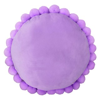 หมอนอิง H&amp;L STYLE POM POM 18X18 นิ้ว สีม่วง หมอนอิงและเบาะ CHUSION H&amp;L STYLE POM POM 18X18" VIOLET