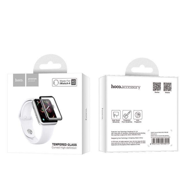 สมาร์ทวอทช์บลูทูธ สายรัดข้อมือ HOCO ฟิมส์ติต apple Watch series4 40 mm &amp; 44 mmกาวเต็ม