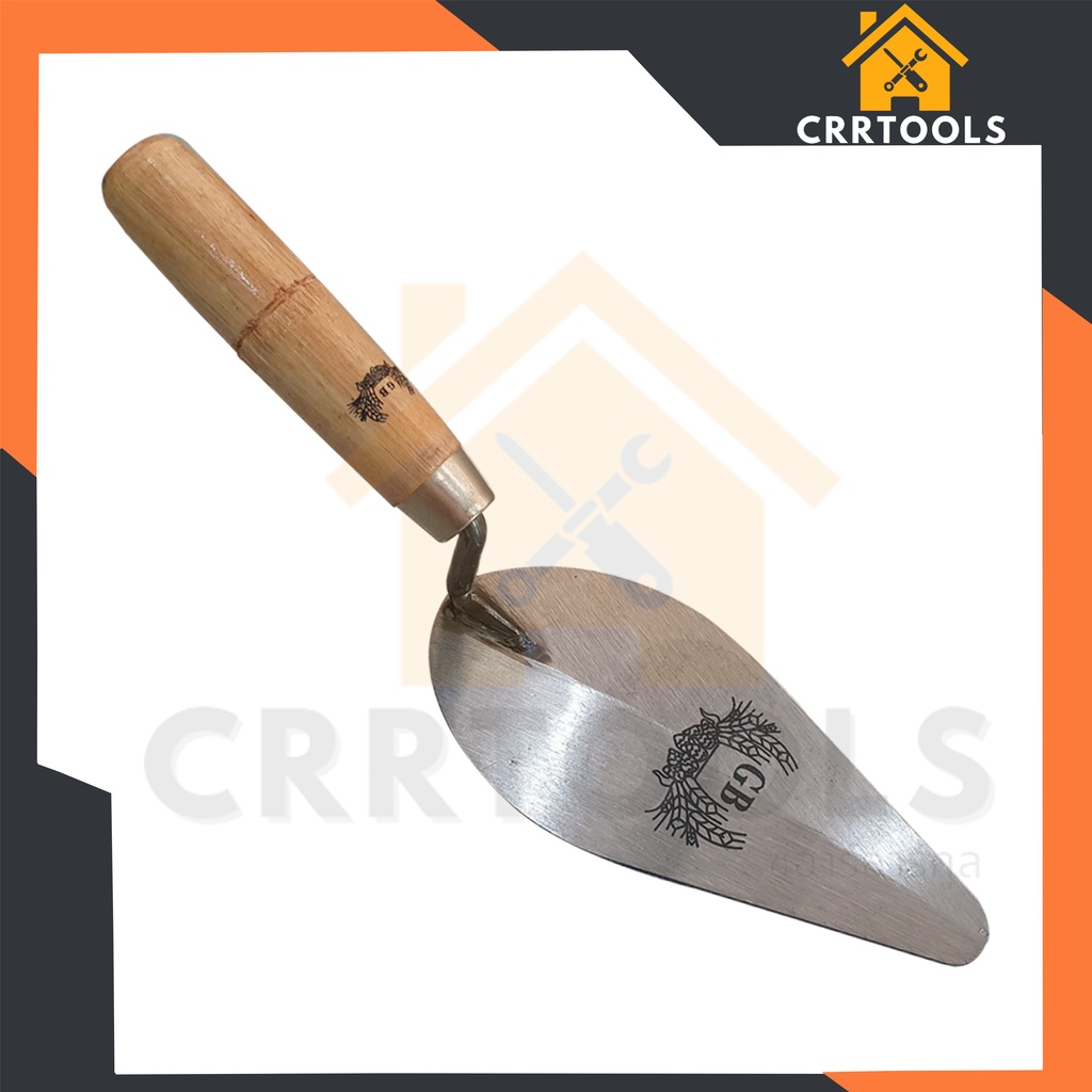 (ยกกล่อง 12 อัน) เกียงก่ออิฐเหล็กสปริงด้ามไม้ขาว 6 นิ้ว GOLDEN BEE