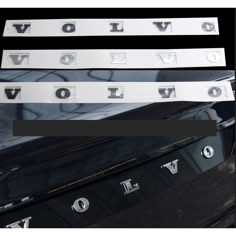 VOLVO โลโก้ 3D นูนทําจากพลาสติก ABS ด้านหลังรถ volvo สีเงินเงา
