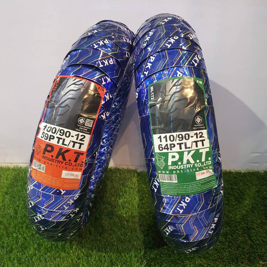 ยางนอก (P.K.T.) ZOOMER-X ลาย172 TL ยางหน้า100/90-12+ยางหลัง110/90-12 ML172