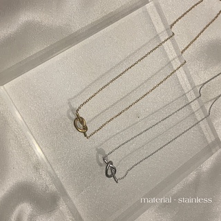 knot pendant necklace สร้อยคอสเตนเลสปรับระดับได้