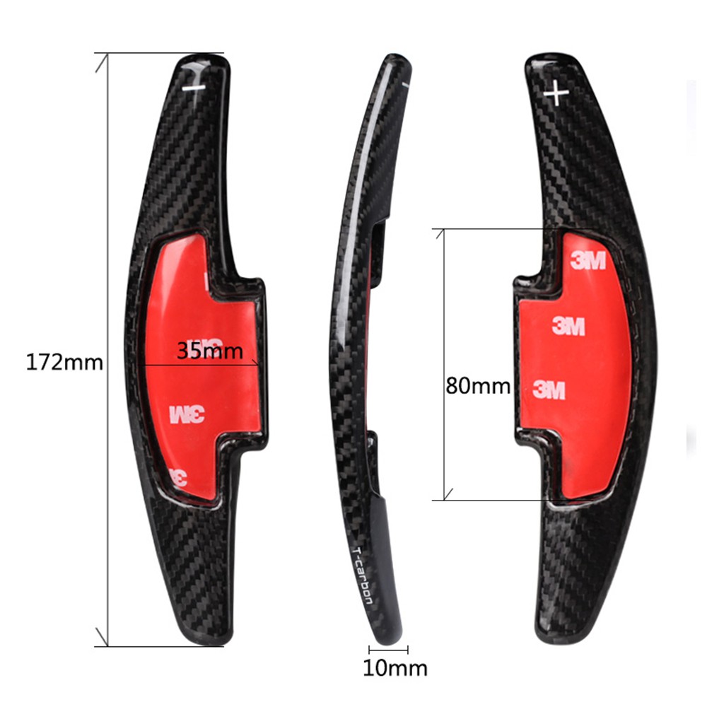 thumbnail image 2 of Aazon.co: 2PCS Steering Wheel Tri Paddle Shifter Extensions Carbon Fiber Decal Sticker 2 of 10