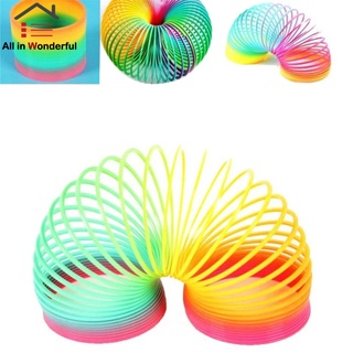 WS Rainbow Slinky For Children Spring Baby Toy Large Magic Plastic Slinky Rainbow Spring Colorful Funny Classic Toys