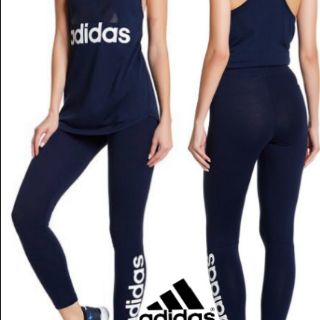 Adidas - ใหม่ กางเกงใส่ออกกำลังกายรัดรูป ESSENTIALS LINEAR / ALLOVER PRINT/ FLEECE TIGHTS S97155 GJ7941 GE1140 GM6309