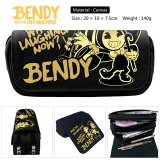 กระเป๋าดินสอ วัสดุผ้าแคนวาส พิมพ์ลายการ์ตูน Bendy and the ink machine 3