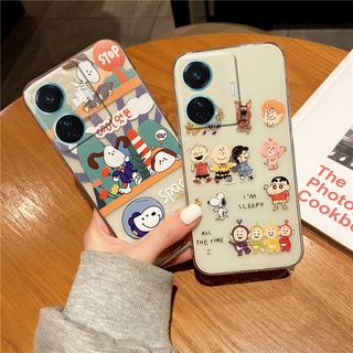 เคสโทรศัพท์ 2022 New Phone Casing VIVO Y02S Y77 Y76 Y75 Y55 Y30 Y33T Y21T Y21 Y33S Y15S Y15A Y01 V23 V23E X80 Pro 5G 4G Cute Cartoon Snoopy Handphone Case Softcase Transparent Protection Cover เคส