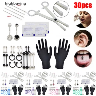 [highbuying] ชุดเครื่องประดับ ลิ้นคิ้ว จมูก หน้าท้อง 16 กรัม