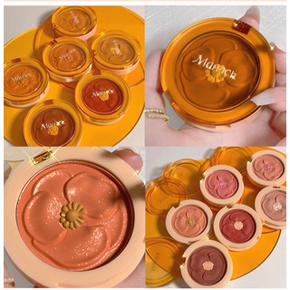บลัชออนโทนส้ม ชมพูพีช ส้มพีช เนื้อดี สีสวย ติดทน 6 Colors Flower carving Peach Pallete Face Blush Brightens Mineral Pigment Shining Blusher Face Makeup Cosmetic TSLM1