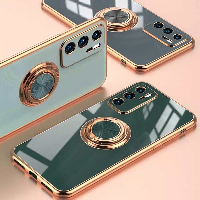 Huawei P30 P20 P40 Pro Nova 5T 7 se 7i Electroplate Glossy band Car ring Holder Stand เคสกันกระแทก