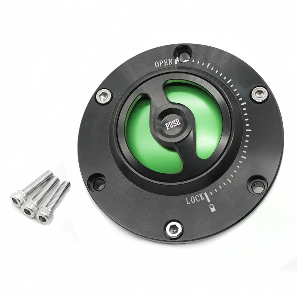 ขายส่ง Push to Lock Keyless Fuel Tank Cap สําหรับ Kawasaki Ninja 300 / EX300 2013-2019 รถจักรยานยนต์แก๊สการใช้ Petrol Cover