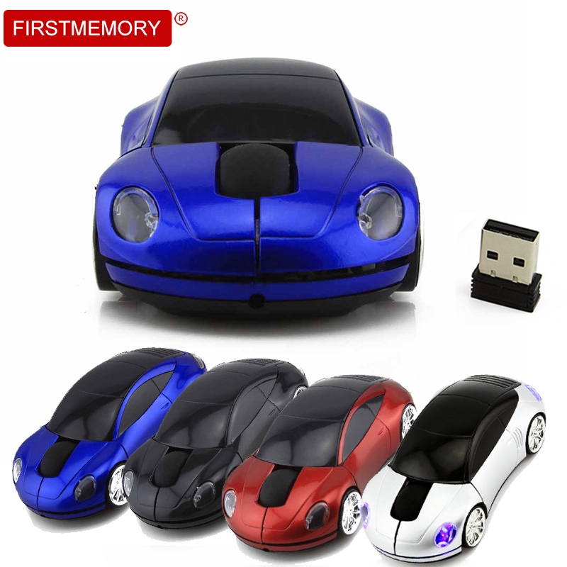 เมาส์ไร้สายรถแข่งรูปร่างเมาส์ USB Optical Gaming 2.4G เมาส์ตามหลักสรีรศาสตร์แบบพกพามินิเกมเม้าส์สําหรับแล็ปท็อปพีซี