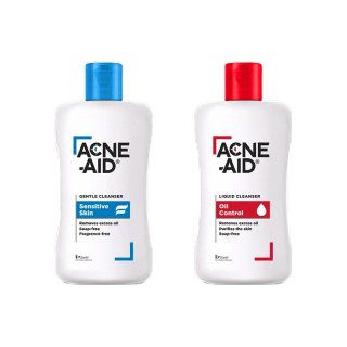Acne-Aid cleanser 100ml แอคเน่เอด สิว แพ้ง่าย acneaid acne-aid vx สีฟ้า สีแดง แอคเน่เอด คลีนเซอร์ ผิวมัน