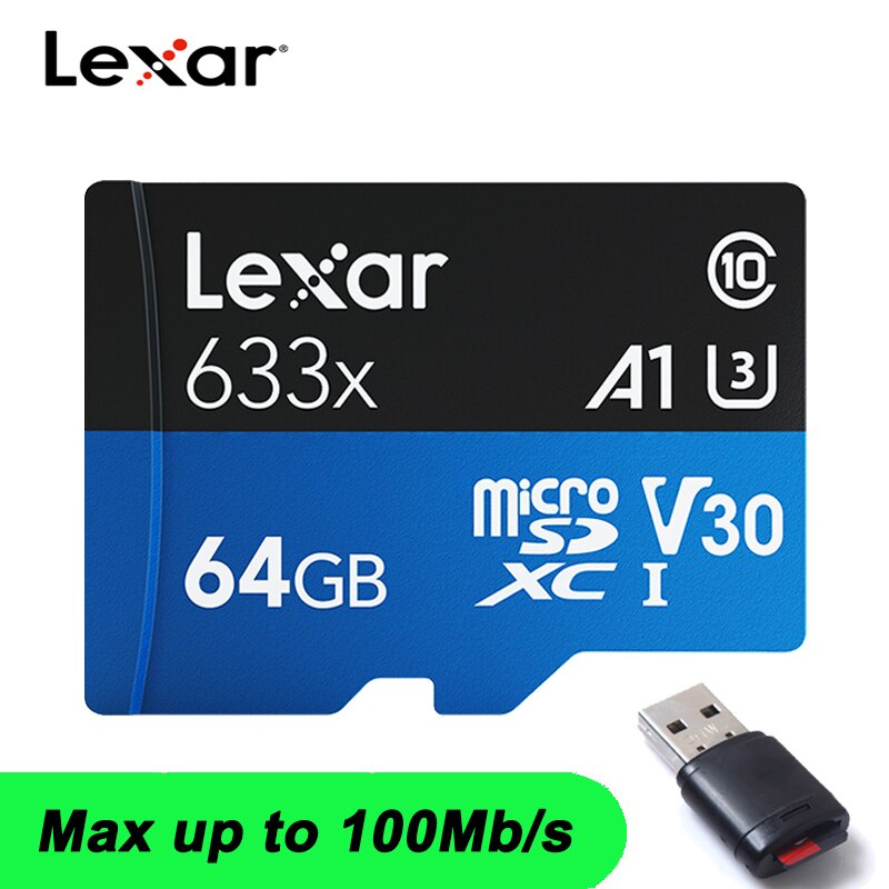 Lexar Micro SD 128GB 32GB 64GB 256GB 512GB Micro SD Card SD/TF Flash Card U1 U3 4K V10 V3