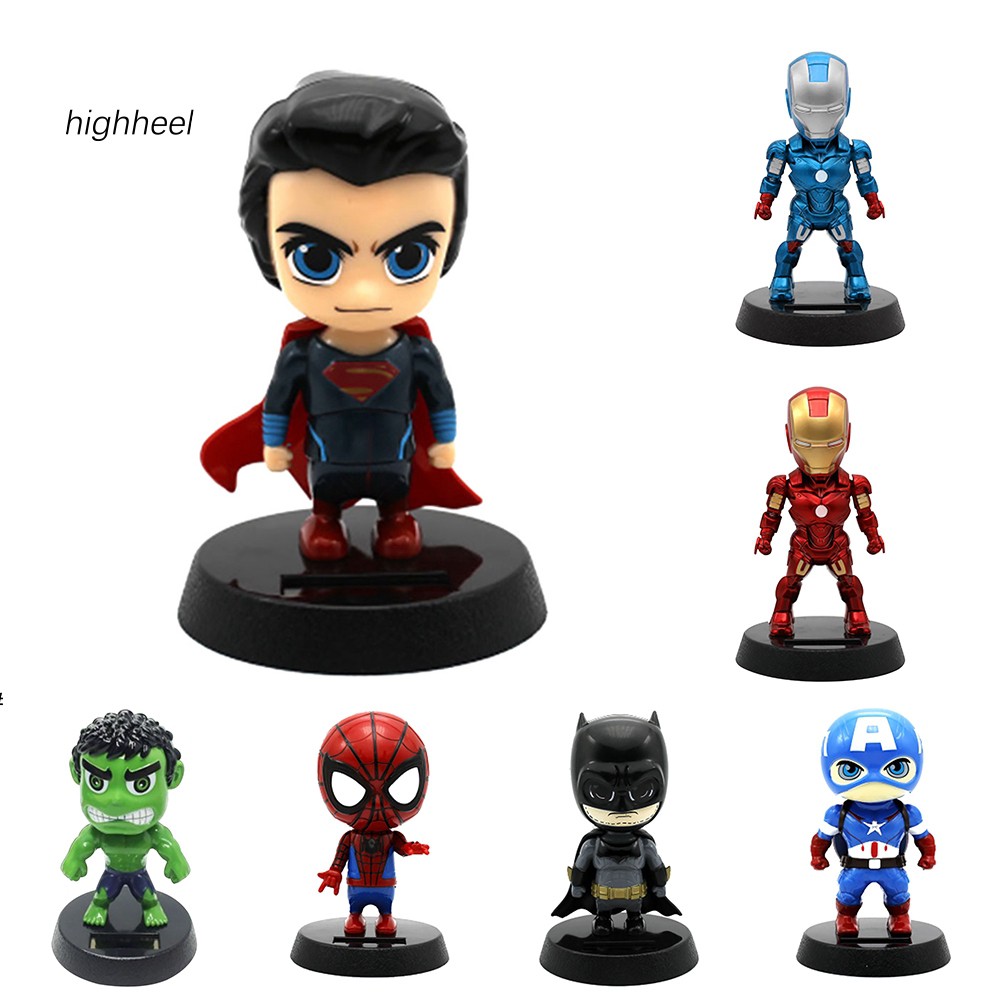 【 hhel 】 ตุ๊กตา Avengers Hero Series พลังงานแสงอาทิตย์สำหรับตกแต่งรถยนต์