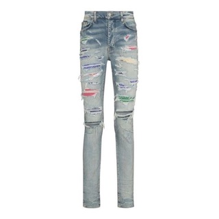 AMIRI 2021 indigo Rainbowl patch work Skinny Jeans