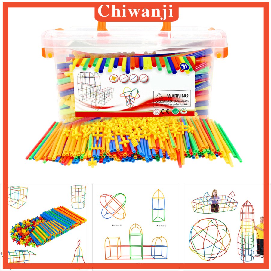 [CHIWANJI] ชุดของเล่นก่อสร้าง ก้านหลอดดูด