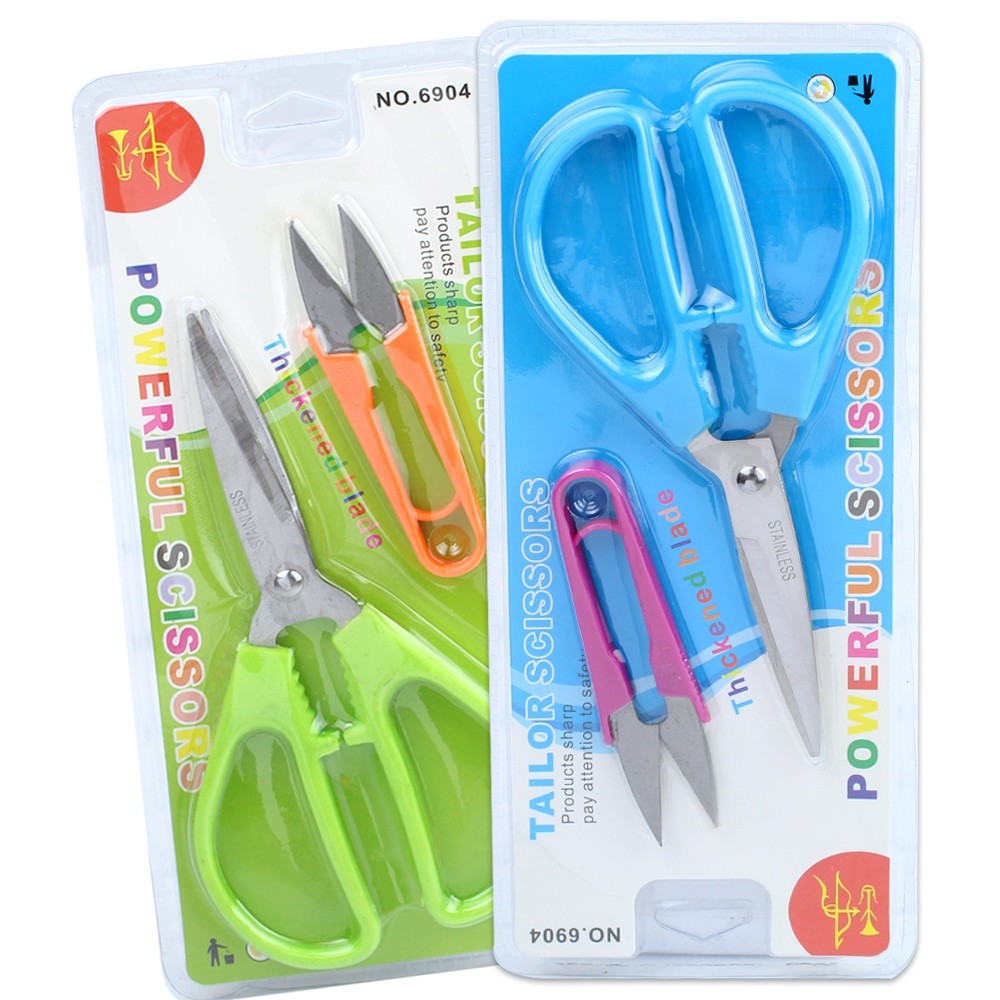 กรรไกรก้ามปู และ กรรไกรสแตนเลส ด้ามส้ม หนา คม รุ่น scrissor-string-cutter-knife-05a-Boss