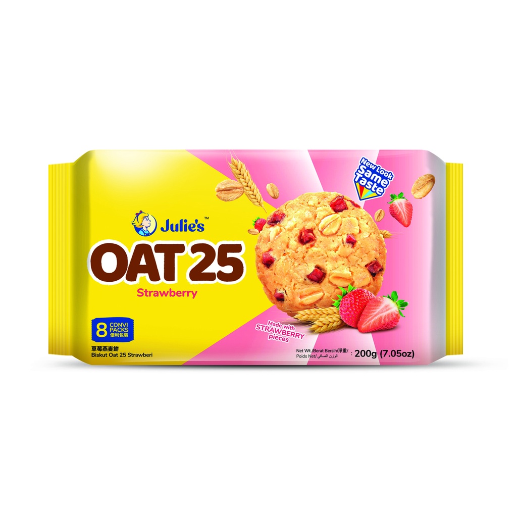 Julie's โอ๊ต 25 สตรอเบอร์รี่ 200 กรัม ( 8ซอง )