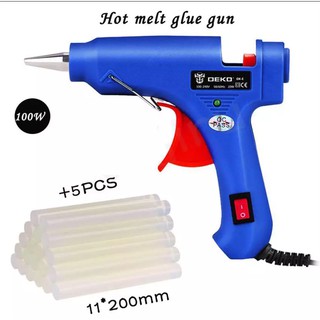 ปืนกาวแท่ง ปืนยิงกาว Super Hot Melt Glue Guns ปืนยิงกาวร้อน GT-10 100W (สีน้ำเงิน)