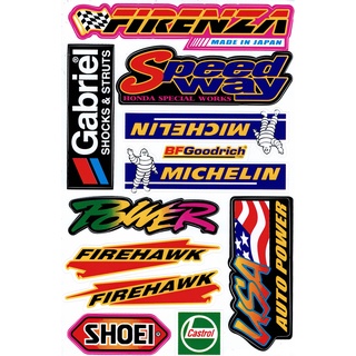 สติกเกอร์แต่งรถ ติดรถยนต์ รถมอเตอร์ไซค์ หมวกกันน็อค โลโก้ สปอนเซอร์ Racing sticker Sponsor ขนาด 27 x 18 cm ST013