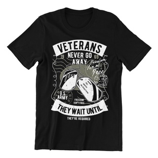 ROUNDคอลูกเรือNeckเสื้อยืด ลาย Veterans Never Go Us เสื้อยืด ลายทหารทหาร War Hero Guns-4XL