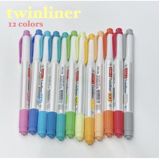 เน้นข้อความ Twinliner Rainbow set 12 แท่ง