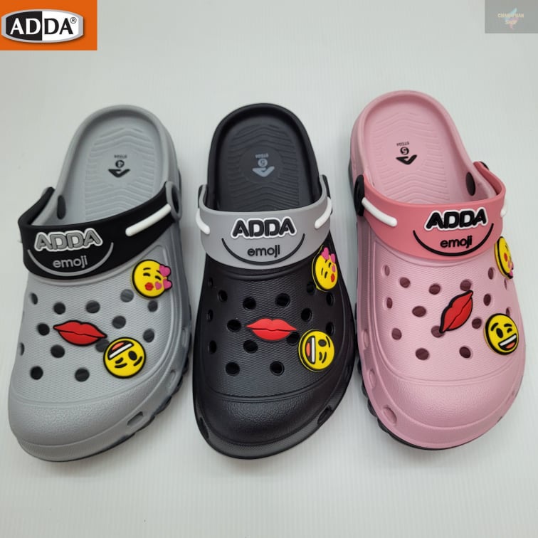 ADDA รองเท้าแตะลำลองแบบสวมหัวโต ผู้หญิง รุ่น 5TD24W4 สีชมพู/สีดำ/สีเทา SIZE 4-6