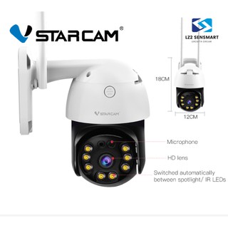 Vstarcam CS64 ใหม่2021 กล้องวงจรปิดไร้สาย Outdoor ความละเอียด 3MP(1296P) กล้องนอกบ้าน ภาพสี มีAI+ คนตรวจจับสัญญาณเตือน