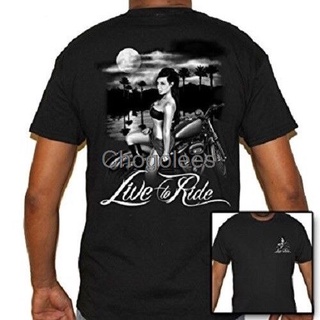 [100% Cotton] ลดกระหน่ํา เสื้อยืด พิมพ์ลาย Live To Ride สีดํา สไตล์คลาสสิก สําหรับผู้ชาย LEljgd30KOkbob41