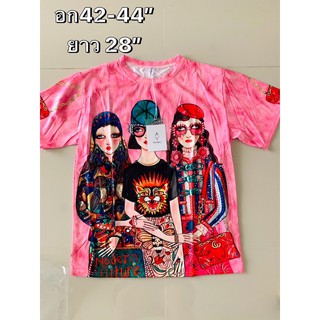เสื้อยืดแต่งลายโบฮีเมี่ยน สีสันสดใส มาพร้อมกับอีกลาย มิกกี้ มินนี่แสนน่ารัก แถมอีกลายป้ายด้วยกัน