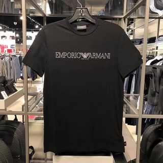 เสื้อยืดแขนสั้นลําลอง คอกลม พิมพ์ลาย Emporio ARMANI แฟชั่นฤดูร้อน สําหรับผู้ชาย