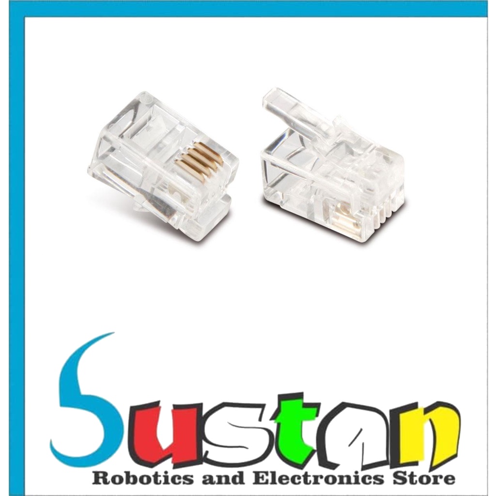 RJ11 6P4C TELEPHONE HANDSET 4P NETWORK TELEPHONE CONNECTOR RJ-11 CABLE RJ11 6P 4C